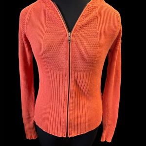 Calvin Klein Sherbet Orange Zip Up Sweater
